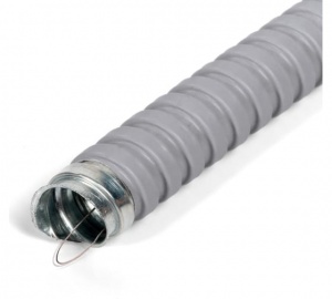 Труба гофрированная - Металлорукав в ПВХ оболочке D=10(14) с протяжкой (серая или черная) Труба гофрированная - Металлорукав в ПВХ оболочке D=10(14) с протяжкой (серая или черная)