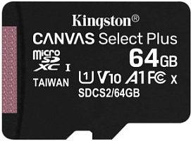 Карта памяти microSDXC UHS-I U1 KINGSTON Canvas Select Plus на 64 ГБ (SDCS2/64GBSP) *