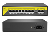 Hiseeu X1010B - 10-�������� ���������� 100Mbps ���������� � 8 ������� ��E 120W (SW-POE-8)