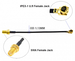   IPEX U.fl Female - SMA Female   RG1.13 (SMA F to IPEX-1) 15 