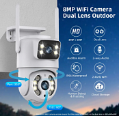  PTZ IP- Hiseeu WS318 - 8 MPx  - WiFi -   -  