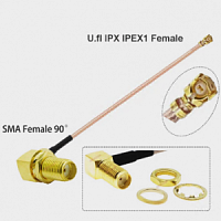 ������ ������� IPEX U.fl Female 90 - SMA Female �������������� ������ RG178 (SMA F to IPEX-1) 25 ��
