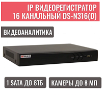 HiWatch DS-N316(D) IP-����������� 16-� ���������
